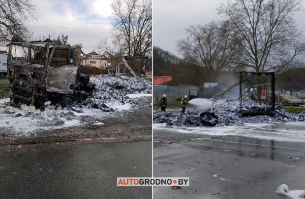 В Германии загорелся и взорвался грузовик с водителем из Беларуси. Его экстренно увезли на вертолете В Германии загорелся и взорвался грузовик с водителем из Беларуси. Его экстренно увезли на вертолете